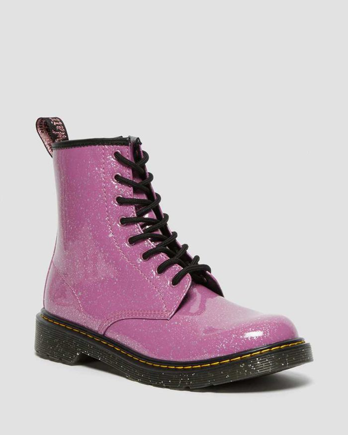 Dr Martens Kids Youth 1460 Glitter Lace Up Boots Pink - 07391FJIN